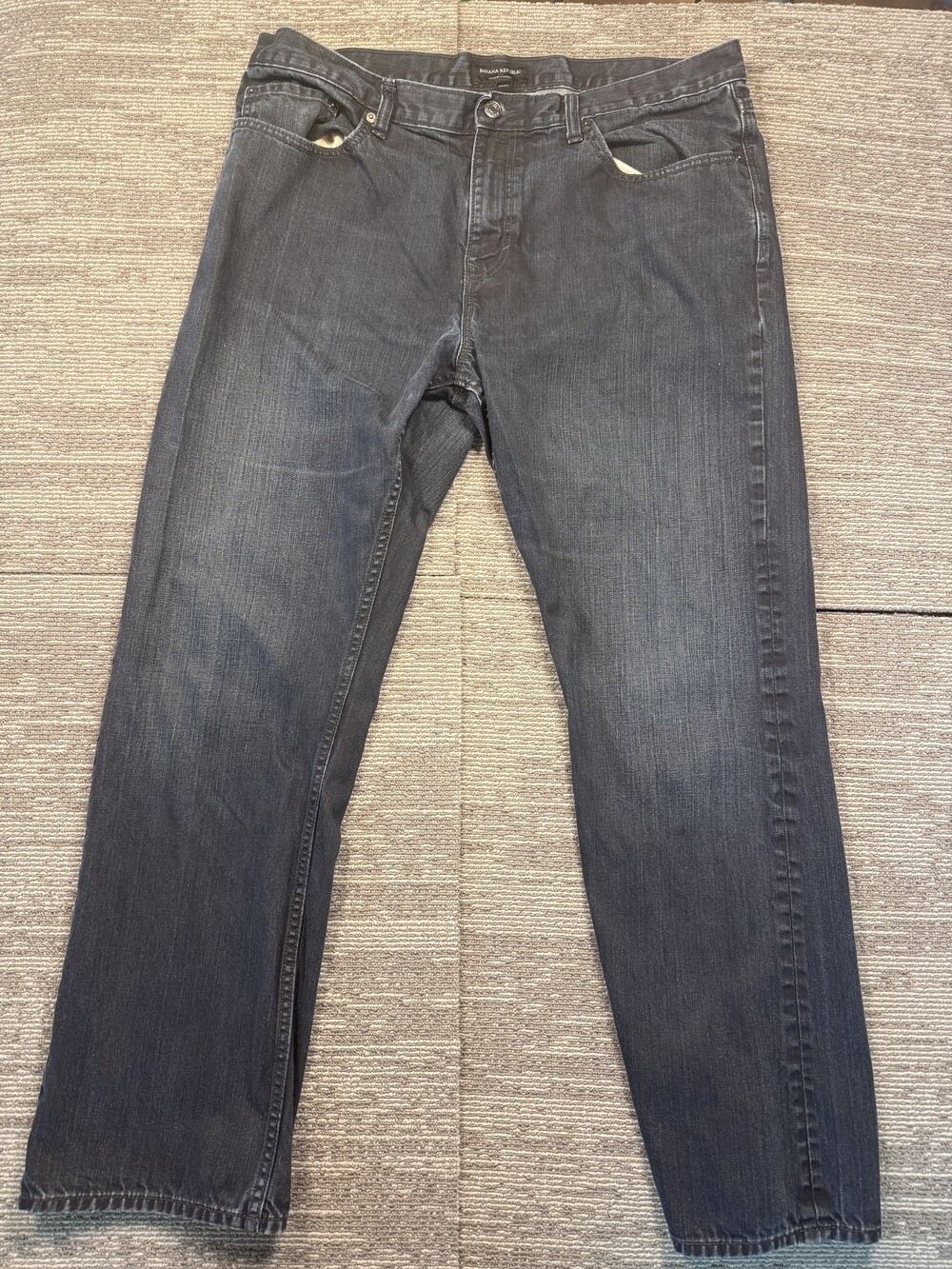 Banana Republic Vintage Straight Jeans Mens 38x32 Blue Dark Wash Denim Pants